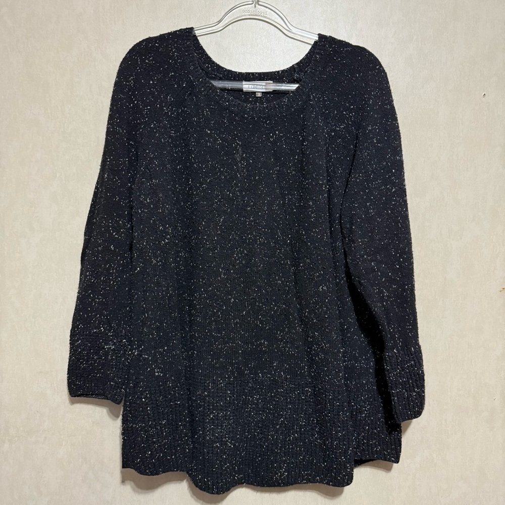 Calvin Klein Black White Speckled Pullover Sweater